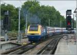 A  Midland  HST is leaving St Pancras.