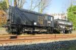 Ex-BR War Department 70269 (later Class 08 and parent design for the Dutch Hippels 500-600) with old tank wagon stands on 9 March 2014 at the Dutch Railways Museum in Utrecht-Maliebaan.
