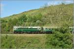 In the old color runs the D6515 with a train to Norden.
Swanage Railway Diesel Gala, 08.05.2011