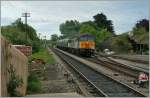 The 56 301 by the Swanage Railway Diesel Gala is arriving at Crofe Castle.