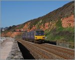 The Great Western Railway 143 621 on the way to Exmouth near Dawlish.