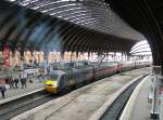 GNER HST 125 coming from Scotland is leaving in York to London Kings Cross Station.