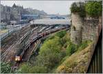 A Virgin East Coast HST 125 Class 43 on the way to London Kings Cross is leaving Edinburgh Waverley Station.