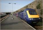 A First Great Western Service to London is waiting for the departure in the Penzance Station.