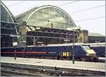 The GNER Class 91 with his IC in the London Kings Cross Station. 

Analog picture from the 07.11.2000