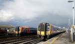 Clapham Junction, Britain's busiest railway station with Class 444 and 450 from Southwest train services.