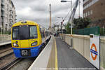 London, West Brompton Station,  Overground  Class 378 Capitalstar EMU 378 202 to Stratford (London) Rail Station.
