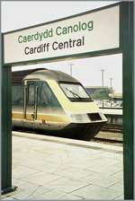 A  first  HST 125 in Cardiff Central / Caerdydd Canolog.