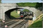 The 34070 is leaving Swanage.