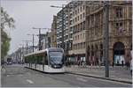 A Edinbrugh tram in the Princes Street.