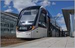 A Edinburgh Tram in the Airport Station.