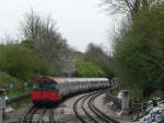 A piccadilly line train coming from Heathrow, here near Hounslow. 8. Apr 2012