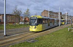Manchester Metrolink Tram 3020 (Bombardier M5000) doing a turn back to the Manchester Piccadilly Station.