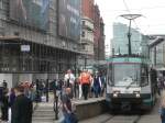 Metrolink-tram #1022 in Manchester Market Street. 2006-08