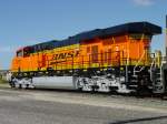 BNSF 5757 sits at the Burlington, Iowa depot while its coal train is being unloaded at the power plant south of town.