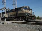 Burlington Northern 9579 rolls thru te South Street crossing on its way to the Mississippi River bridge and Illinois.