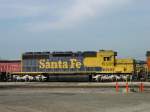 BNSF diesel 6335, former Santa Fe unit, sits in the yard at Burlington, Iowa on 11 June 2005.