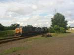 CSX Q410 passes Bound brook nj with rare lash up. CSX 5500 (Spirit of Cincinnati) leading, HLCX SD40-2 (EX-BN), another HLCX SD40-2 (EX-UP), CSX EMD SD70MAC,CSX SD50 (EX-Seaboard System) still in CSX old paint.