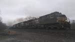 The engineer on this westbound NS ethanol train opens the throttle as the train passes Otis, IN.