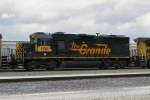 UP 1901 (GP 60) is standing in a long line of parked engines. It wears still the “Rio Grande” painting. The Rio Grande railroad was taken over by the Union Pacific in the year 1996. Houston (Texas), 04.02.2008.