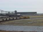 A UP train heads onto the staging track at Thunder Basin Coal Company in Northeast Wyoming 10 Nov 2003.