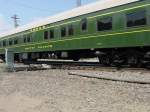 Private coach of GNW&B rides at the tail of an Amtrak train as it is about to cross the Mississippi River at Burlington Iowa.