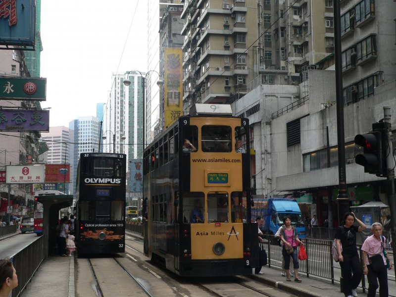 Two tramcars near North Point. Sept. 2007