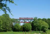 IR train Aachen-Lige over the Hammerbrcke (May 2008); EMU type AM 62-63