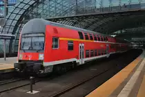 Here a local train from Nauen to Berlin Sch�nefeld Flughafen. Berlin main station, 25.2.2012.