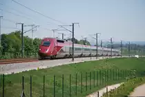 Thalys Cologne-Paris through the Gr�nhaut forest (B) in May 2010.
