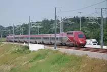 Thalys Paris-Cologne through Gr�hnaut forest (B) in June 2010.