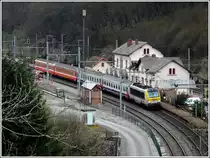 IR 118 Luxembourg City - Liers is leaving the station of Kautenbach on April 17th, 2008.