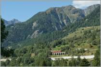 A RhB local train on the Engandin Line between Lavin and Gurada. 
11.09.2011