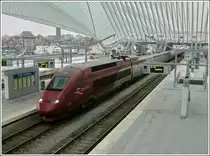 The PBKA Thalys unit 4321 pictured in Li�ge Guillemins on January 16th, 2010.