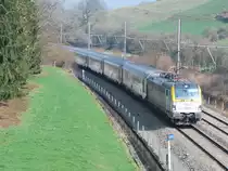 InterCity A Eupen-Ostend taken from the new bridge near Baelen on 14th March 2012.