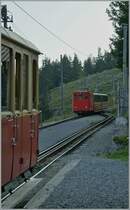 On the Middle-station Breitlauenen are crossing trains to the Schynigge Platte and to Wilderswil. 10.09.2012
