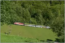 A SBB/ zb  De 110 with a GoldenPass IR by Oberried.
27.08.2012