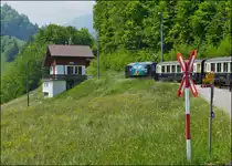 The Goldenpass Classic train photographed in Les Sciernes on May 25th, 2012.