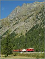 RhB Ge 4/4 II 624 in the beautiful Glen of Bever. 
12.09.2011