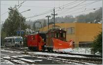 The CEV HGe 2/2 N� 1 and the Xrot 91 in Blonay.
28.10.2012