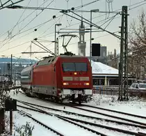 The 101 142-8 with the IC 2370  IC Schwarzwald  (Black Forest) on 08.12.2012 in Kontanz towards Hamburg-Altona.
