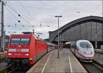 101 116-2 with IC and ICE 3 pictured in Cologne main station on December 30th, 2012.