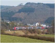 . Z 2200 double unit is running through the nice landscape near Lellingen on April 4th, 2013.
