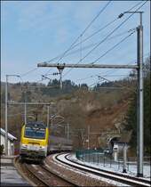 . The IR 113 Liers - Luxemburg City is entering into the station of Kautenbach on March 15th, 2013.