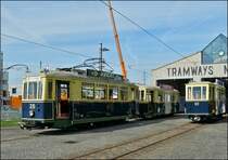 . The motor coach N 26 from 1938 and the trailer N 121 pictured in the Tramway and Bus Museum of the City of Luxembourg in Hollerich on April 27th, 2008. 

The motor coach N 26 and the trailer N 121 were built in the service's workshops at Limpertsberg (Luxembourg). The construction of whole tramways was decided on during the 1920's and 1930's: on one hand, to reduce unemployment, which was quite significant at the time and, on the other, to reduce the communal budget deficit. When the tramway system was dismantled in Luxembourg, this motor coach and trailer were made available to the tramway museum de Schepdaal in Brussels due to a lack of space, while they were waiting to be brought back to Luxembourg again. 