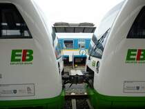 Here you can see the couplings of two lokal trains (EBX) in Hof main station on April 28th 2013.