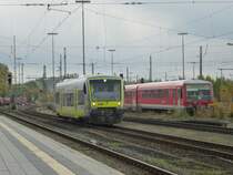 650 712 is arriving in Hof main station on Oktober 12th 2013.