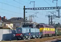 . The heritage BB 3608 is running through Noertzange on January 31st, 2014.