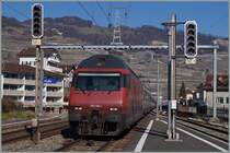 SBB Re 460 100-1 with his IR in Cully.
07.03.2014