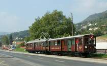 The very old MC BCFeh 4/4 N 15 and BFZt n 75 by the Blonay-Chamby.
26.09.2009